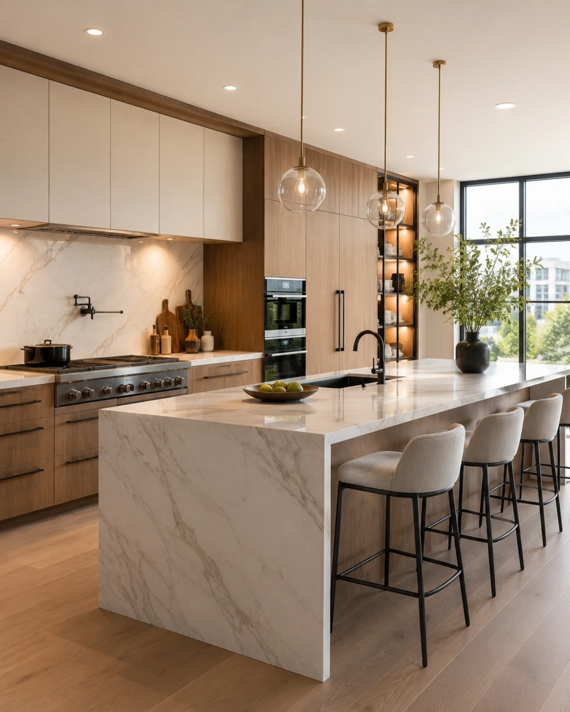 Apartment kitchen cabinets, countertops and hardware