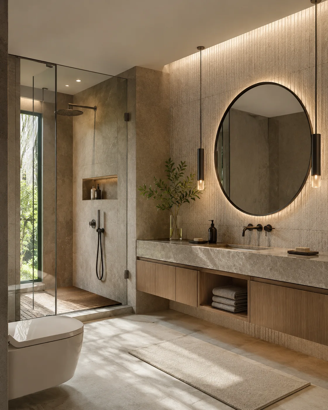 Apartment bathroom cabinet and sanitary ware package