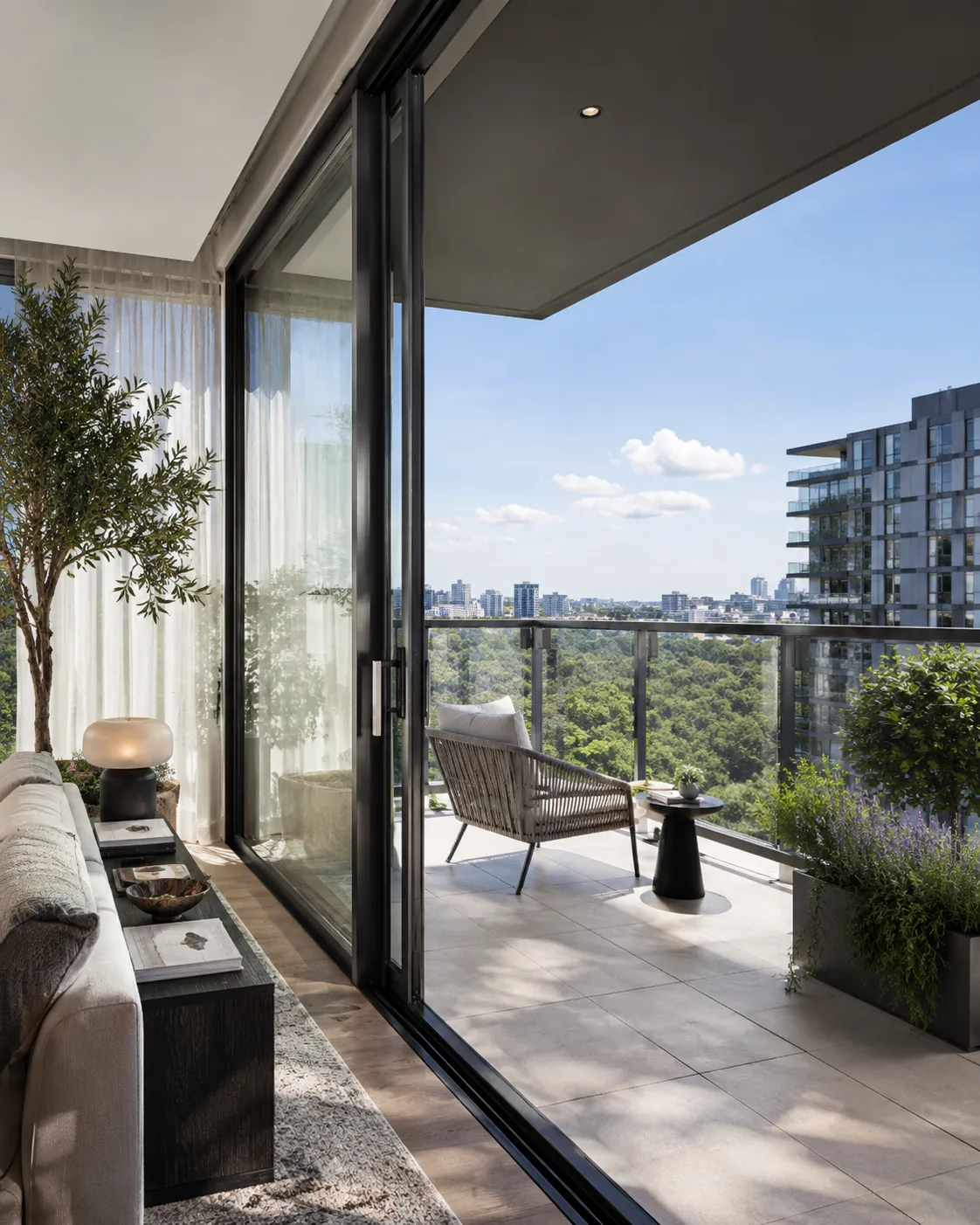 Apartment aluminum windows, balcony doors and outdoor tiles