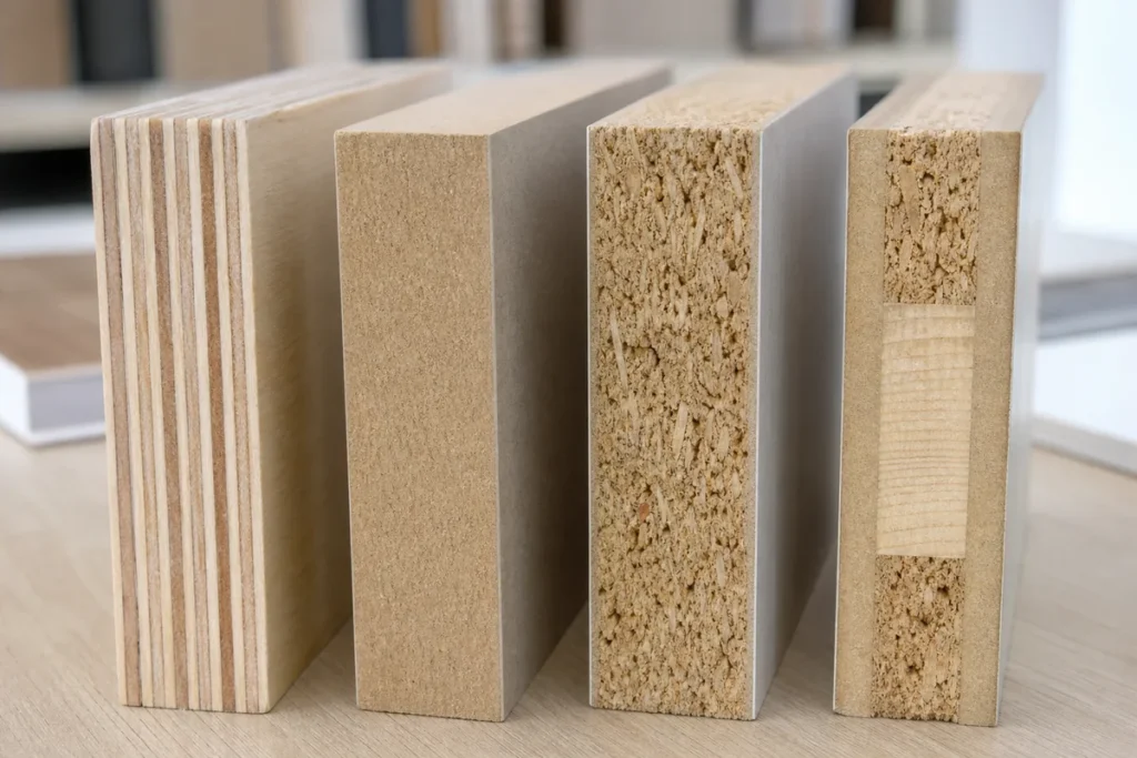 Plywood MDF and particleboard cabinet cores