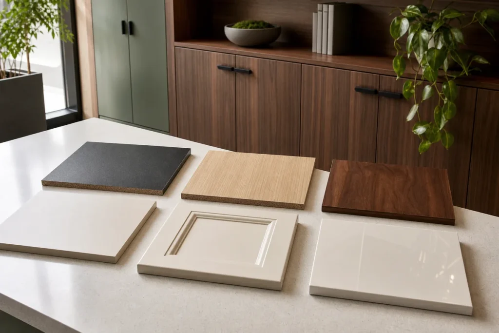 Commercial cabinet surface finish samples