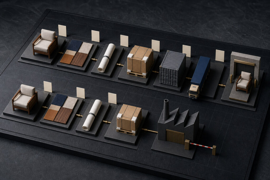 Landed-cost quote for imported furniture