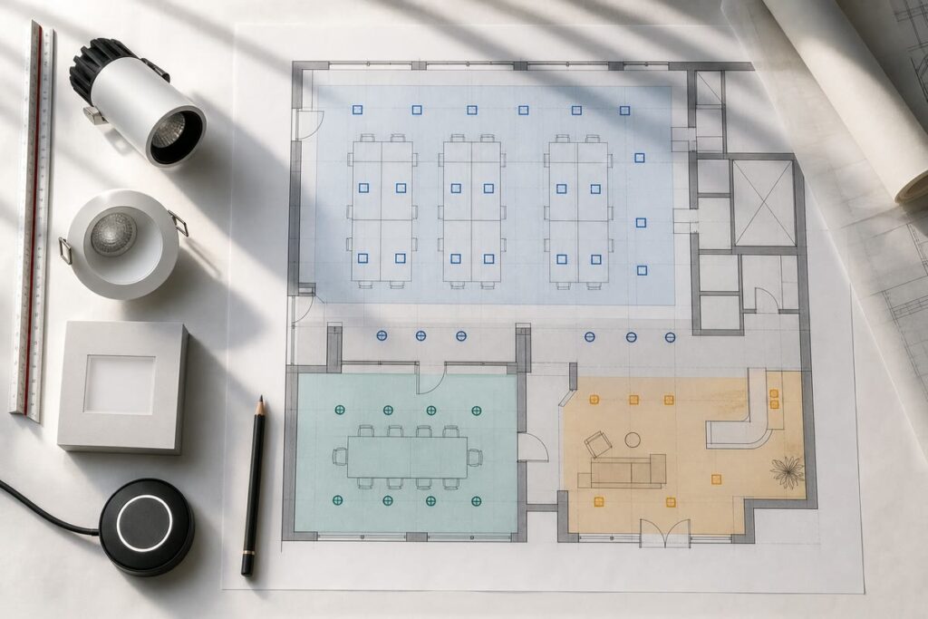 Office lighting scope by area