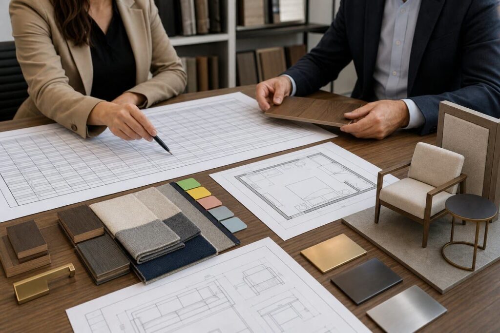 Contract furniture sample approval