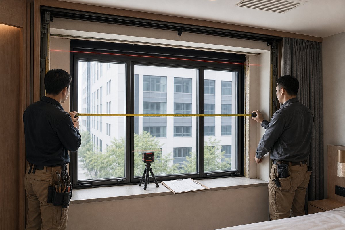 Hotel window treatment field measurement