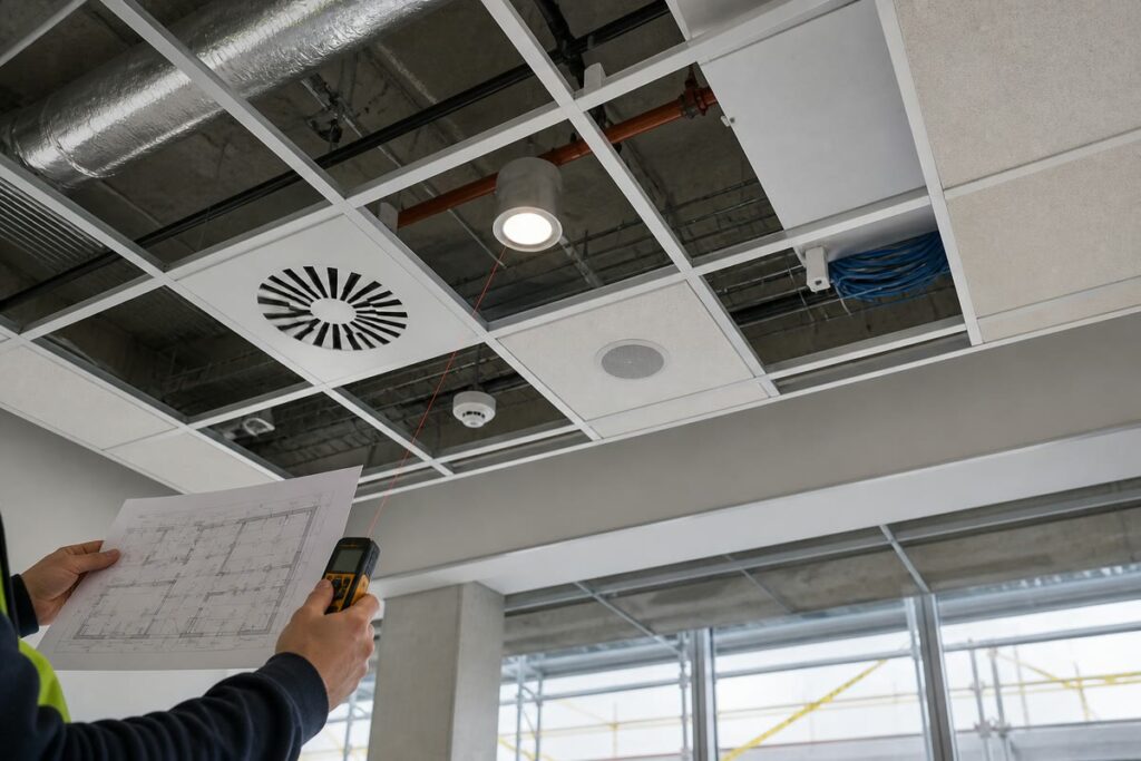 Office ceiling service coordination