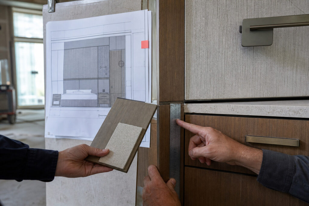 Approving fit-out samples and shop drawings