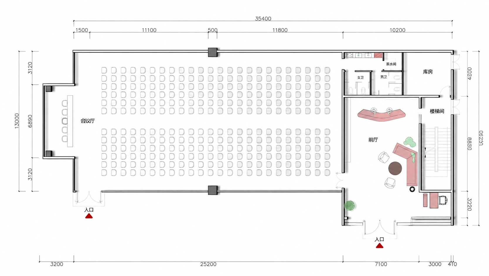 custom-conference-room-furniture-layout-design Custom conference room furniture layout showing seating arrangement and space planning before production