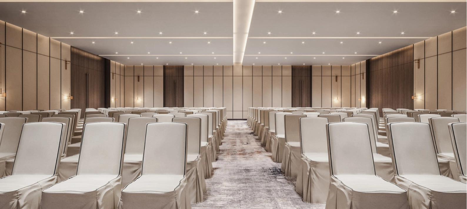 Finished conference room with custom seating furniture manufactured to the approved layout and design