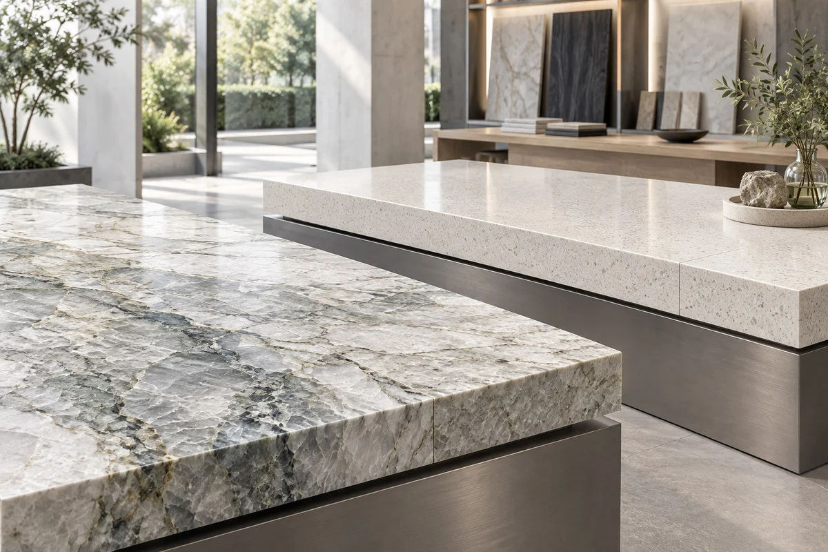 Quartzite vs quartz commercial countertops