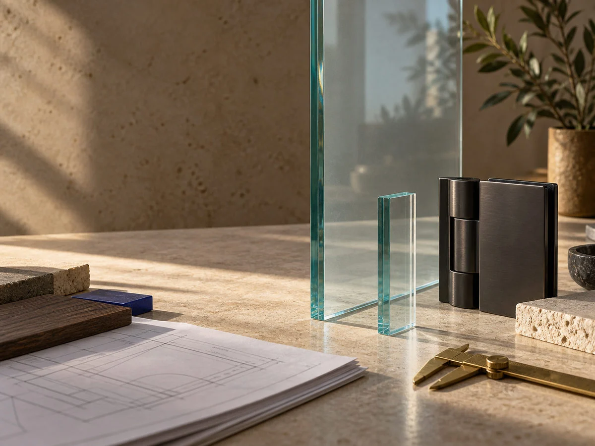 Shower glass thickness material study