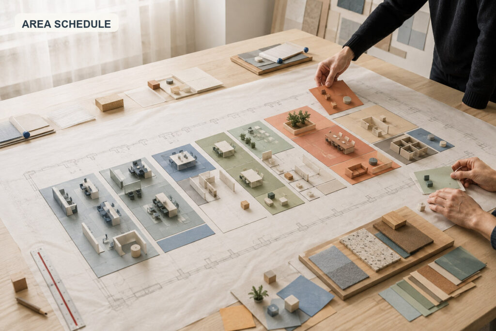 Office area schedule planning